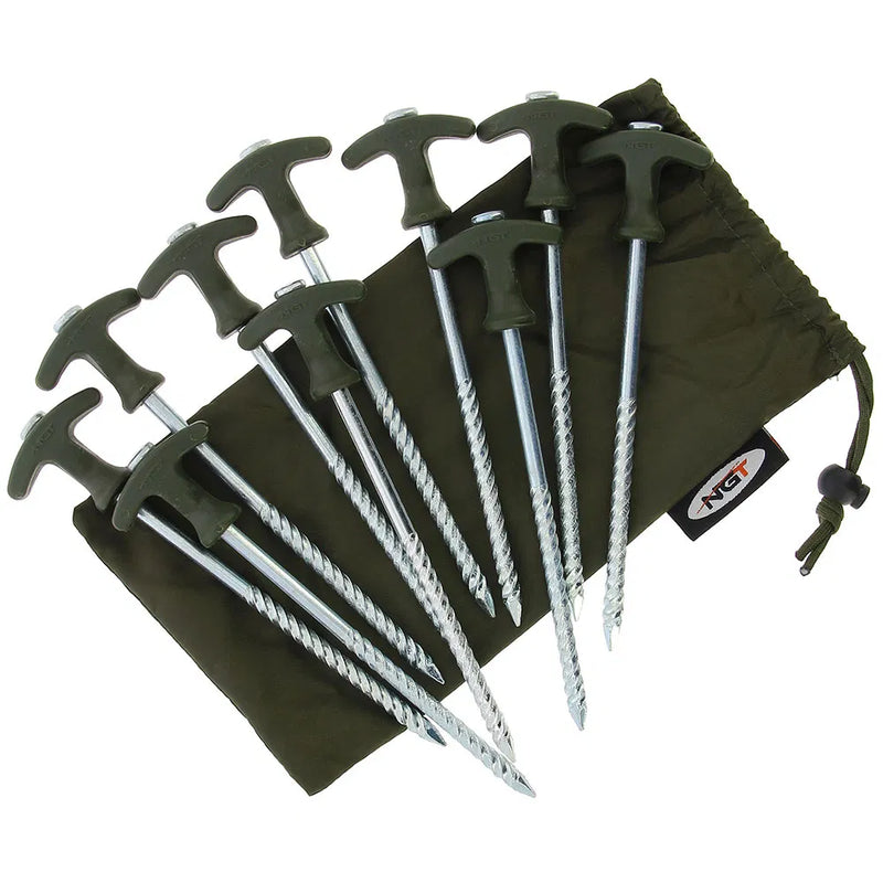 Load image into Gallery viewer, NGT Bivvy Pegs - 10 x 8&quot; Bivvy Pegs in Case
