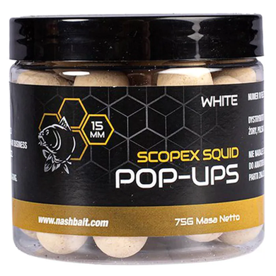 NashBait Scopex Squid Pop-Ups White 15mm